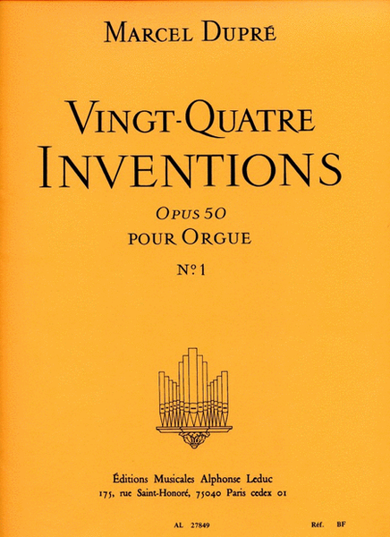 24 Inventions Op.50, Vol.1 (organ)