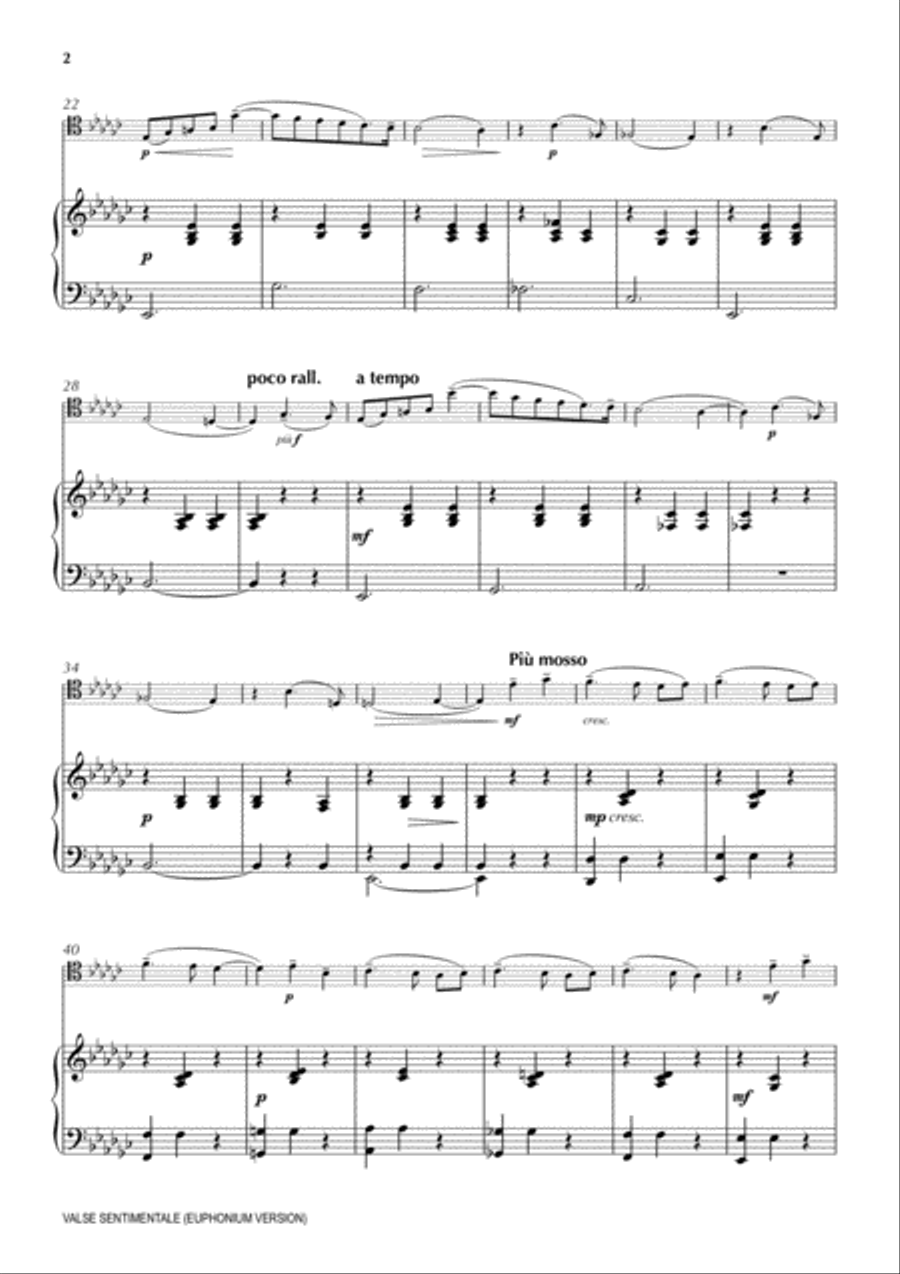 Valse Sentimentale Euphonium scores gallery preview page 4