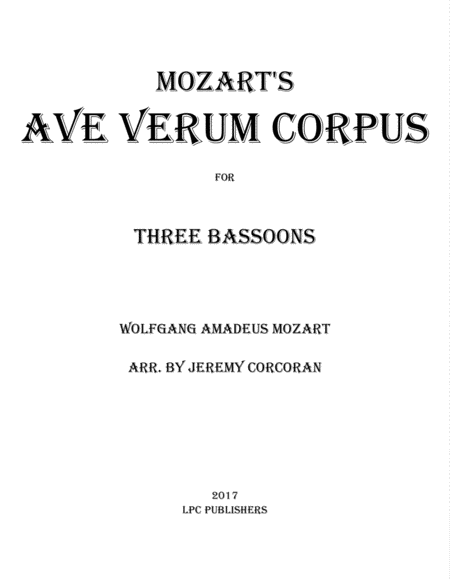 Ave Verum Corpus for Three Bassoons image number null