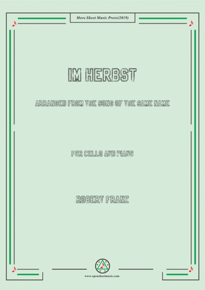 Book cover for Franz-Im Herbst,for Cello and Piano