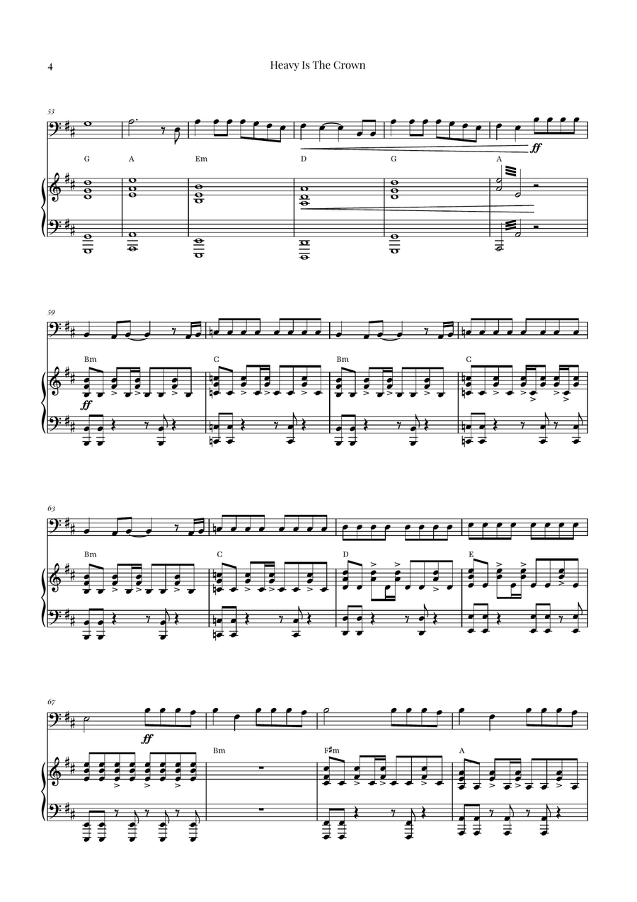 Heavy Is The Crown Piano scores gallery preview page 4