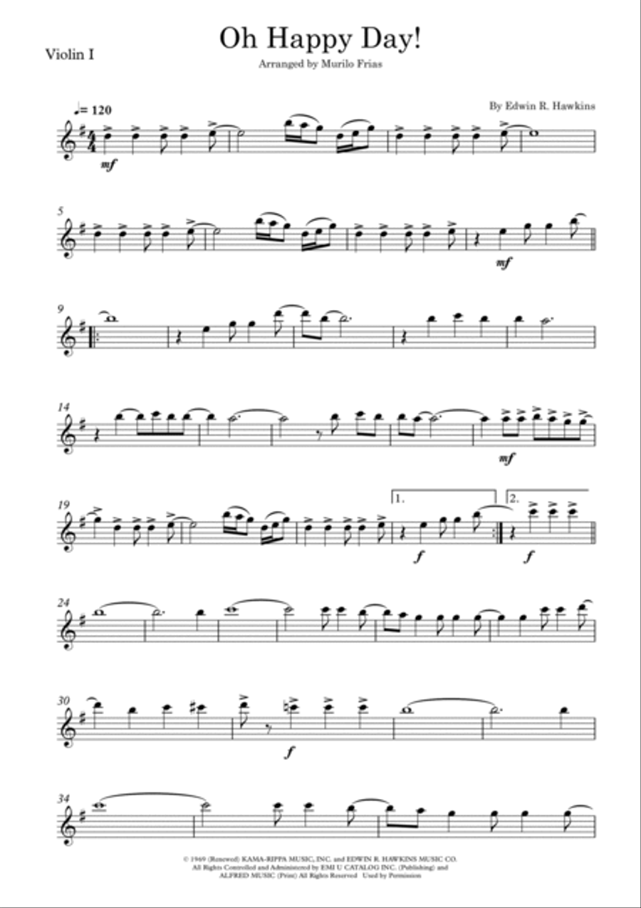 Oh Happy Day Oh Happy Day String Quartet scores gallery preview page 5