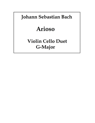 Book cover for Arioso BWV 156 (Violin Cello Duet)