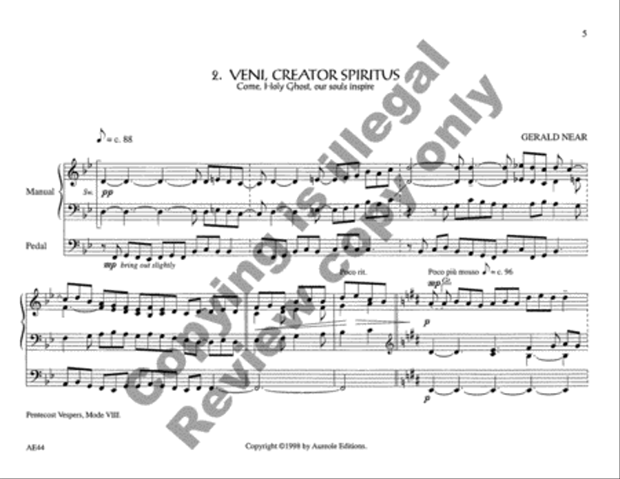 Chantworks, Set III Ascension, Pentecost, Trinity, Corpus Christi, Morning, Evening Organ scores gallery preview page 4