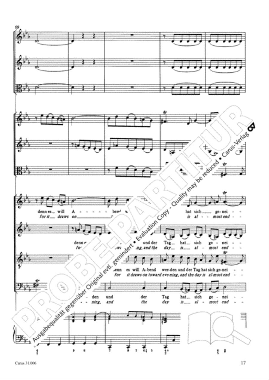 Stay with us, for it draws on toward evening (Bleib bei uns, denn es will Abend werden) 4-Part scores gallery preview page 18