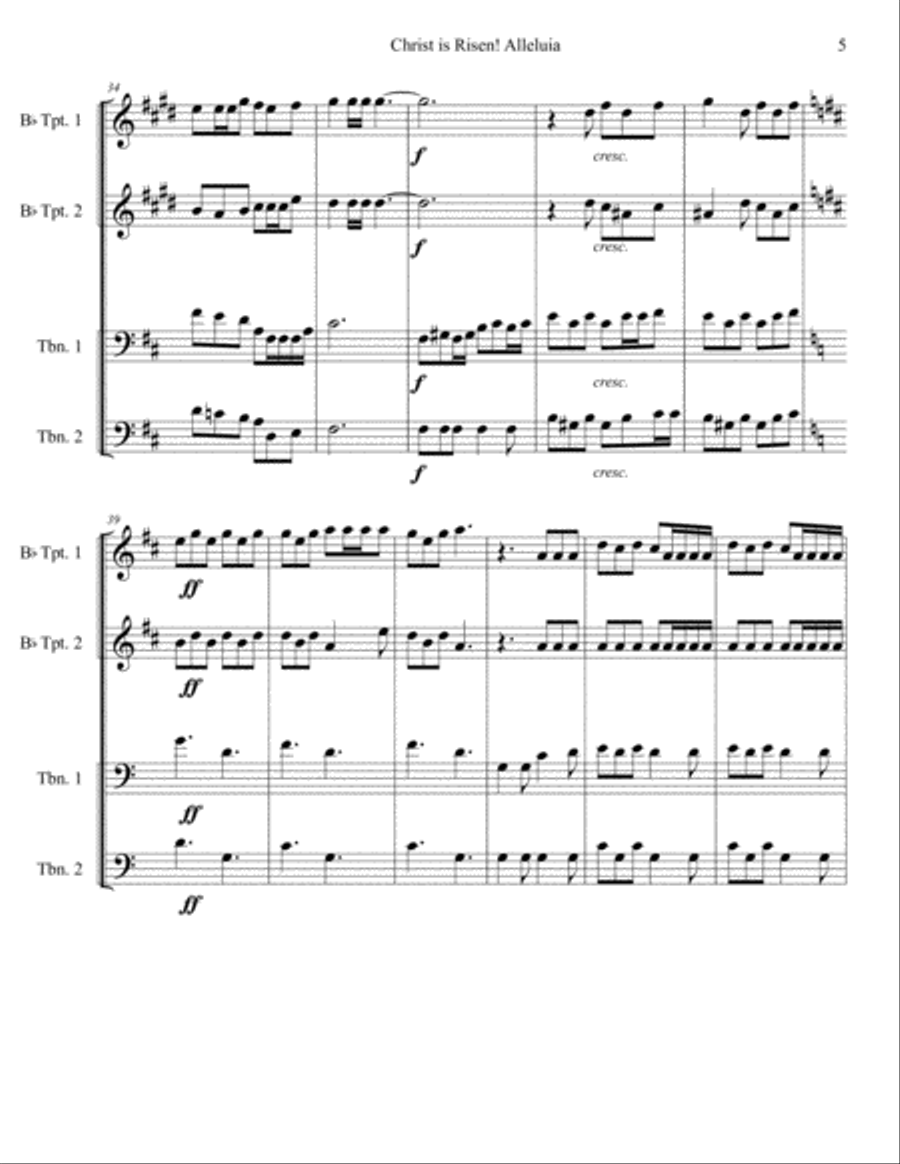 Christ is Risen, Alleluia! Brass Introit for Easter Brass Ensemble scores gallery preview page 5