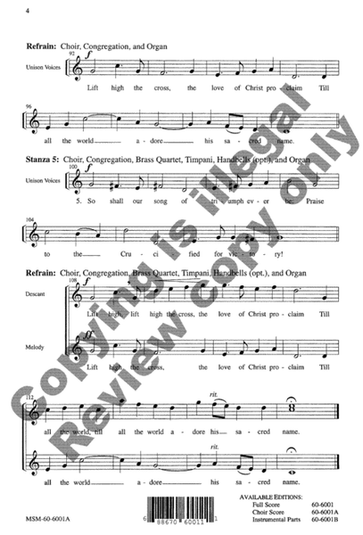 Lift High the Cross (Choral Score)