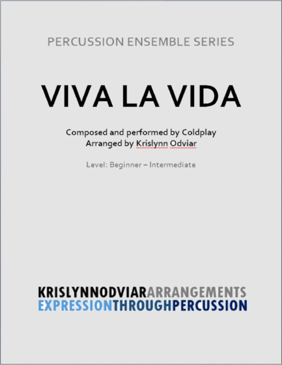 Viva La Vida Percussion Ensemble scores gallery preview page 1