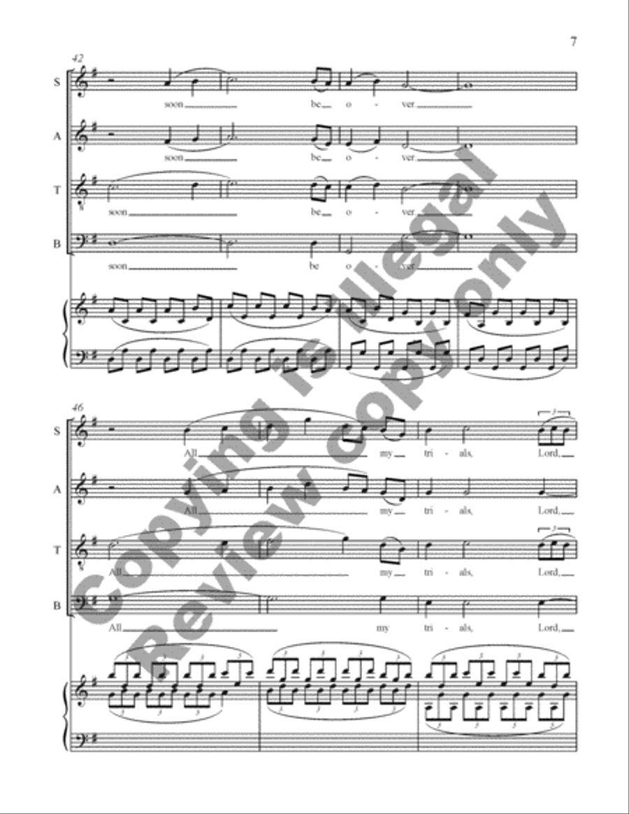 Gospel Songs: All My Trials (Piano/Choral Score) image number null