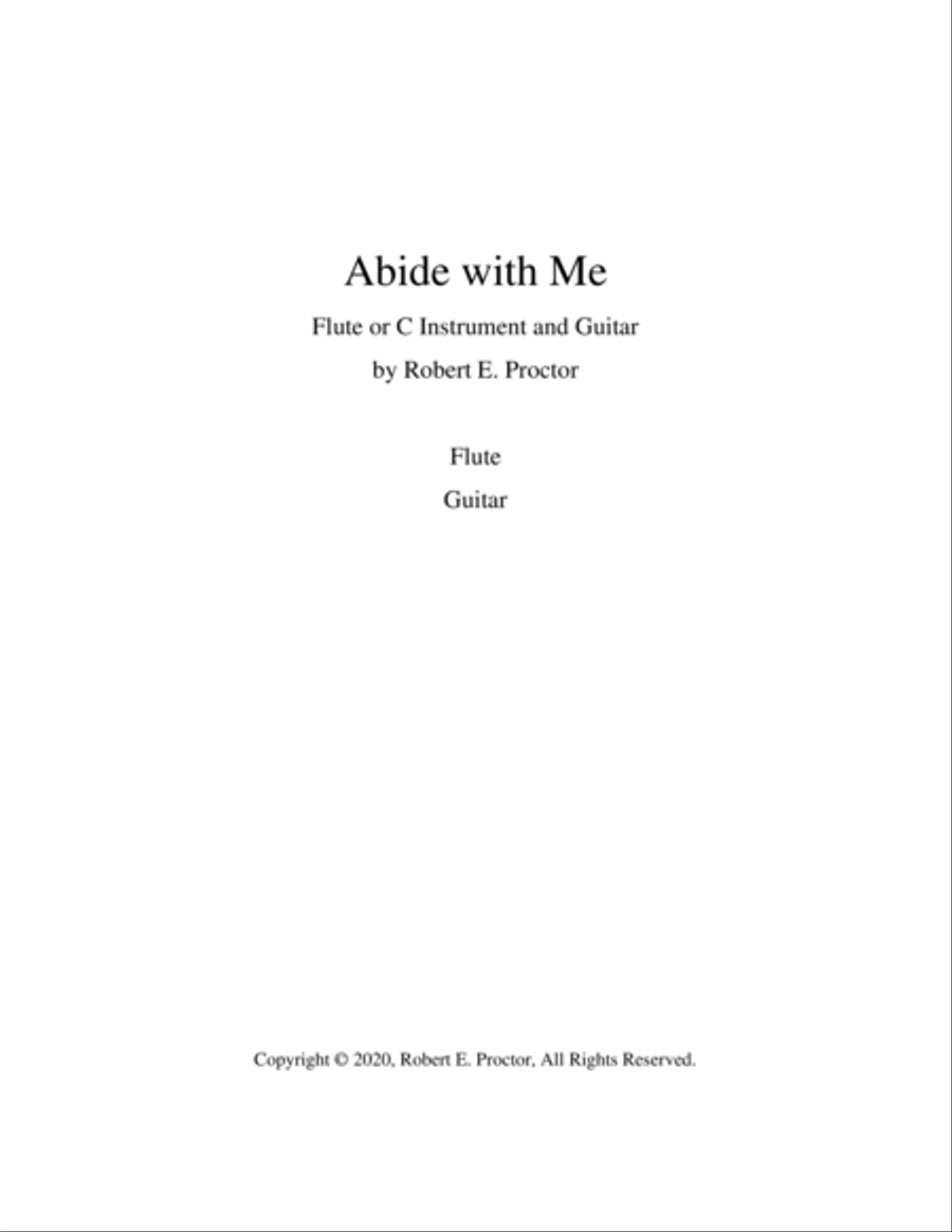 Abide with Me for Flute (C instrument) and Guitar Flute scores gallery preview page 1