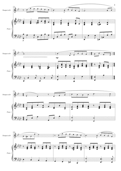 Cinema Paradiso - Duet: Trumpet and Piano Accompaniment - Score in A flat