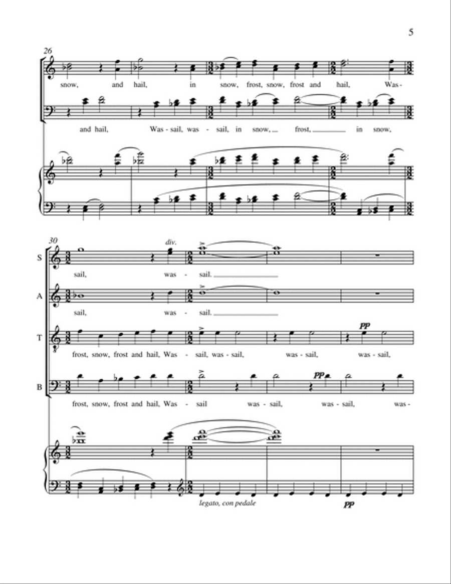 Carols of the Nativity: 6. Wassail SSAATB scores gallery preview page 4