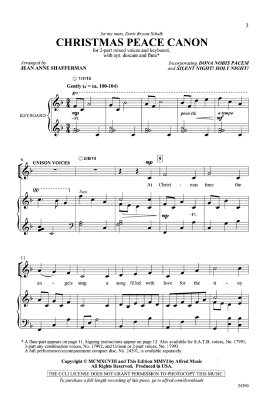 Christmas Peace Canon 2-Part scores gallery preview page 3