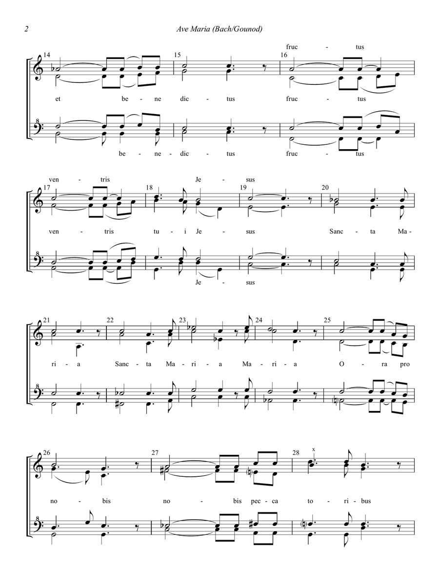Ave Maria (Bach-Gounod) SSAA scores gallery preview page 2