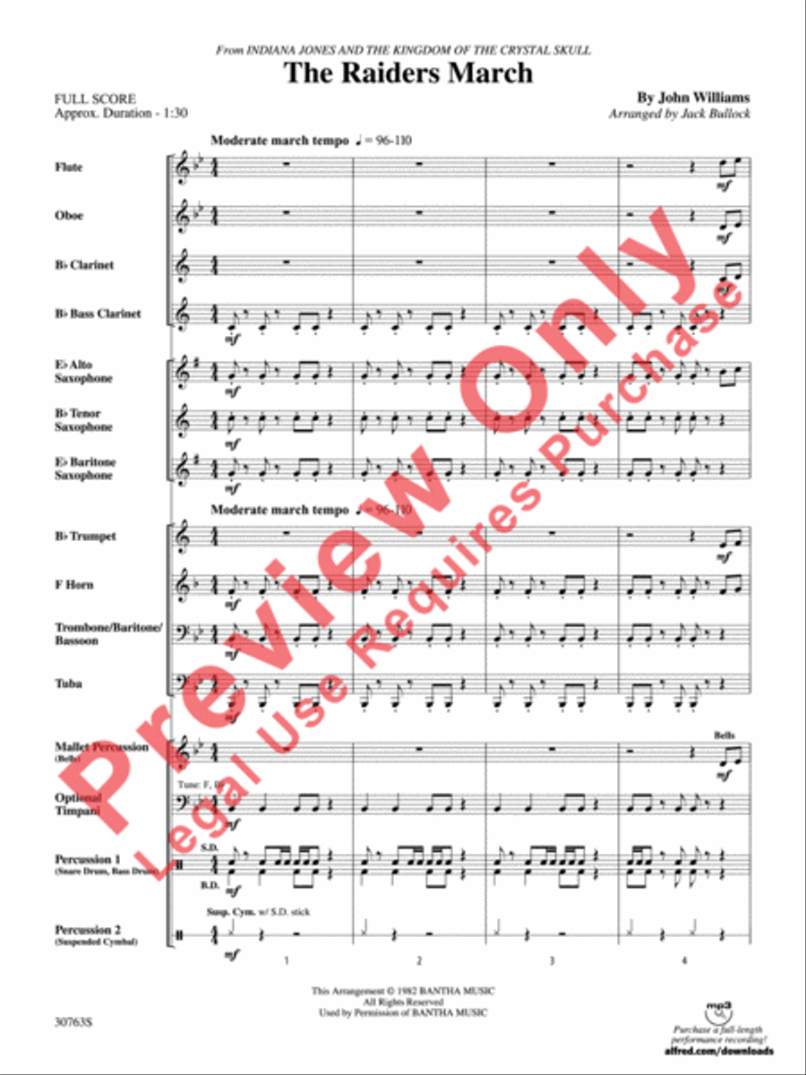 Raiders March (score only) Concert Band scores gallery preview page 4