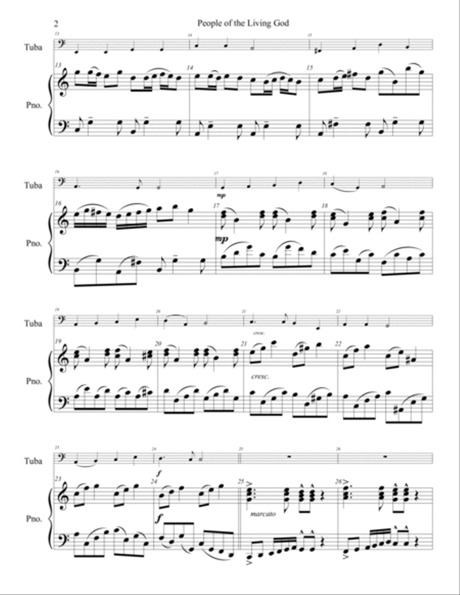 People of the Living God for Tuba Tuba scores gallery preview page 3