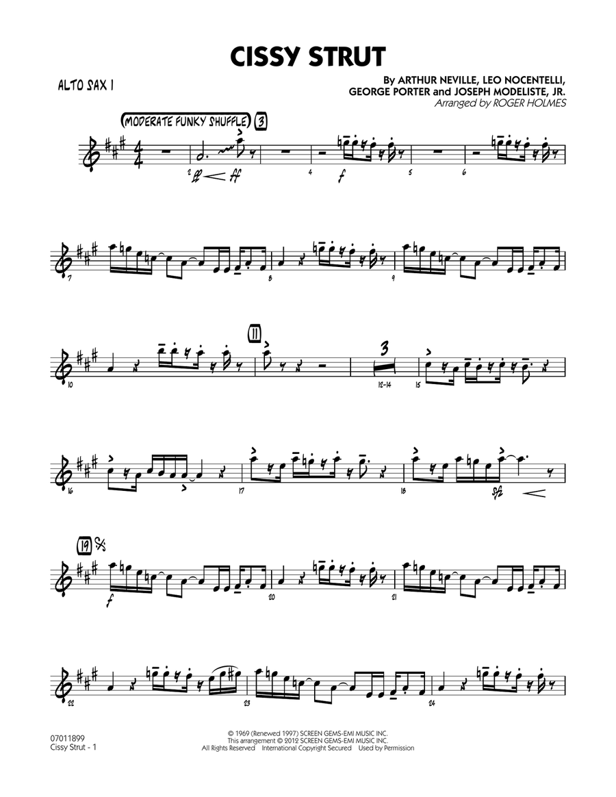 Cissy Strut - Alto Sax 1 Jazz Ensemble scores gallery preview page 1
