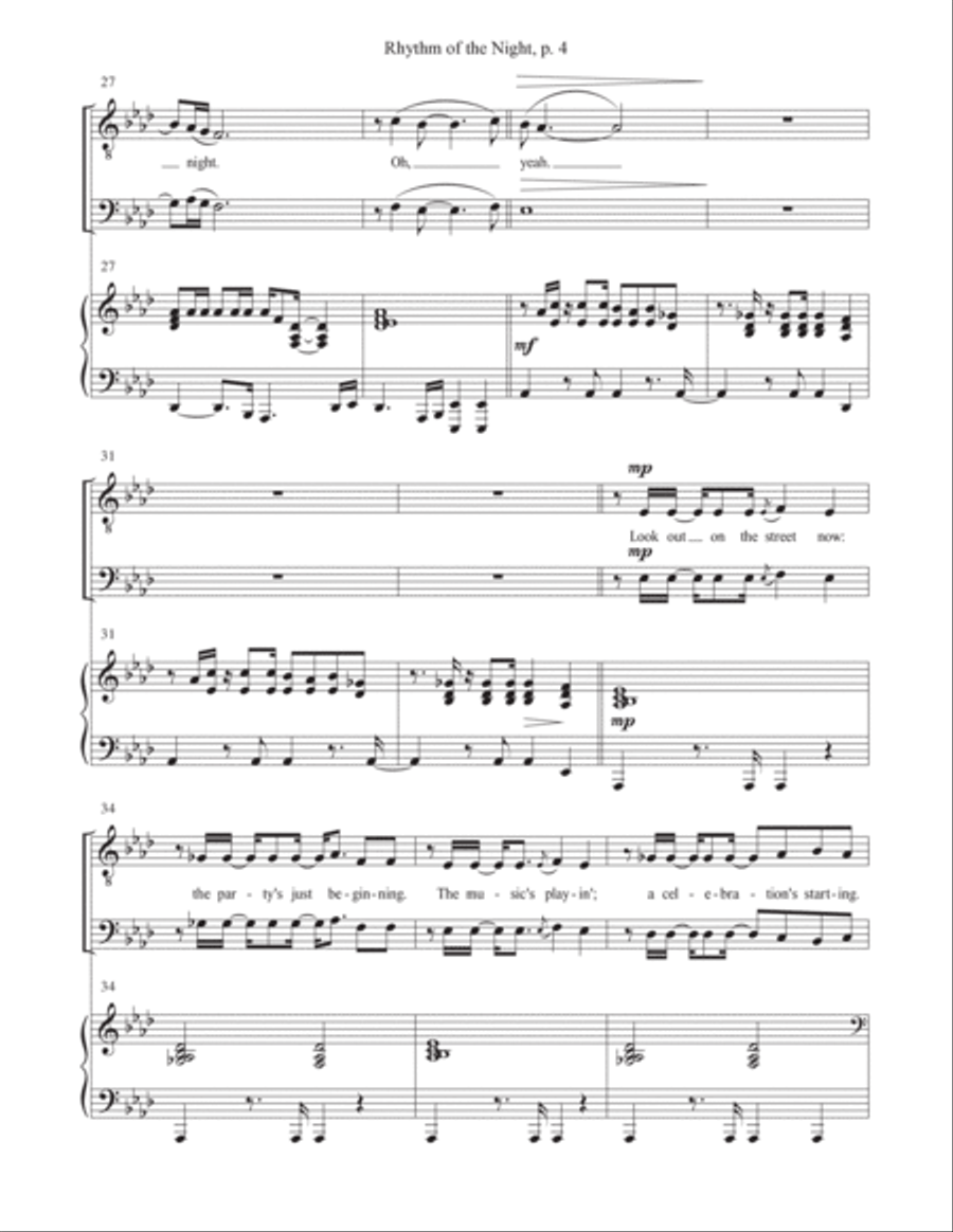 Rhythm Of The Night TTBB scores gallery preview page 4