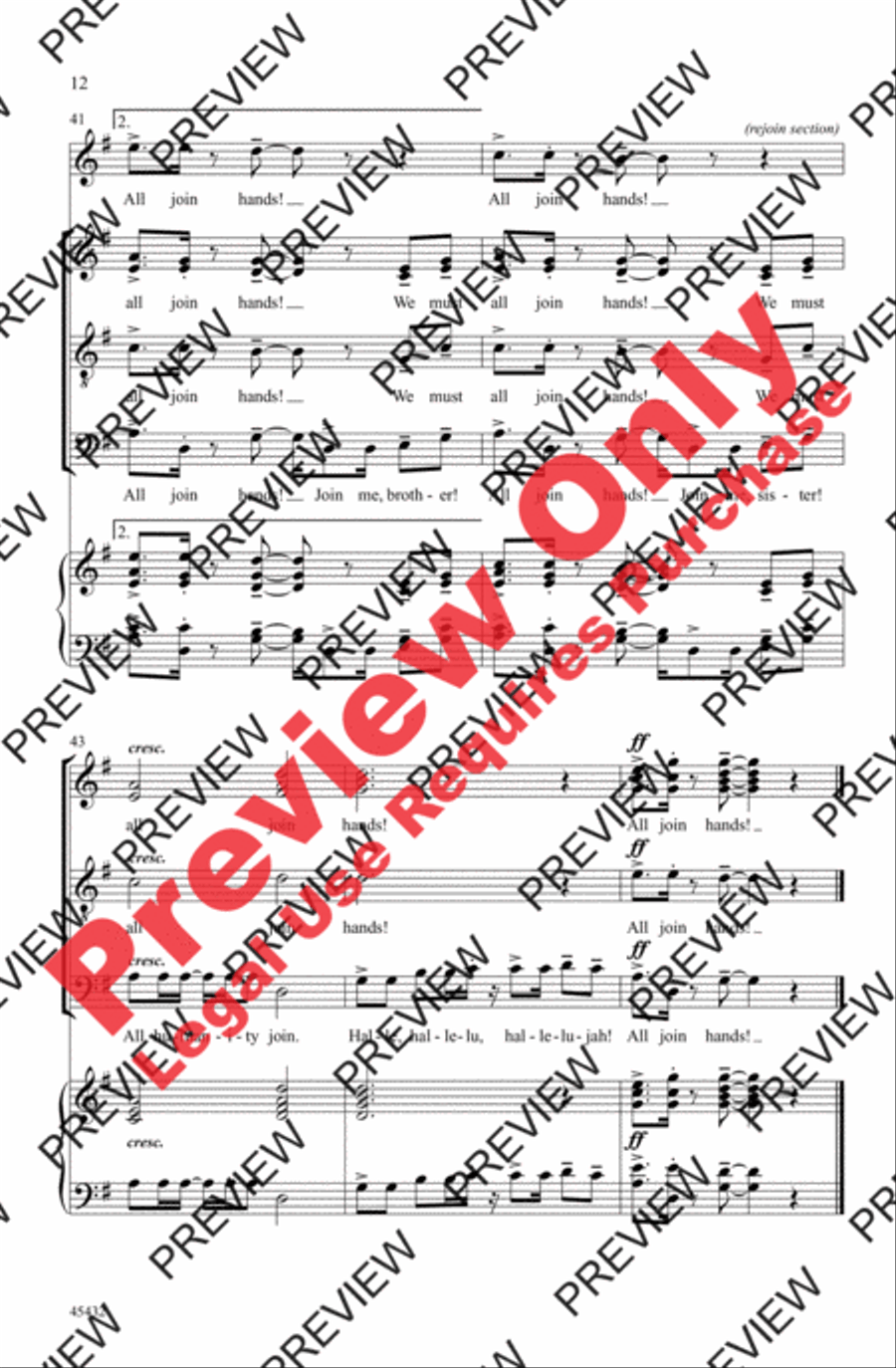 All Join Hands! 4-Part scores gallery preview page 12