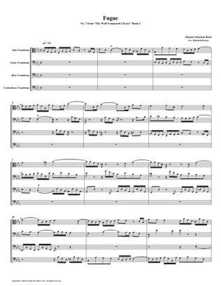 Fugue 07 from Well-Tempered Clavier, Book 1 (Trombone Quartet)