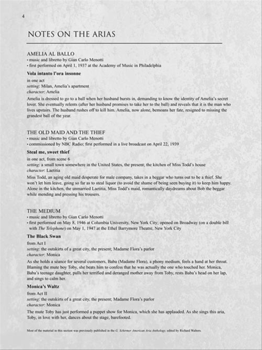 Menotti Arias for Soprano Soprano Voice scores gallery preview page 4