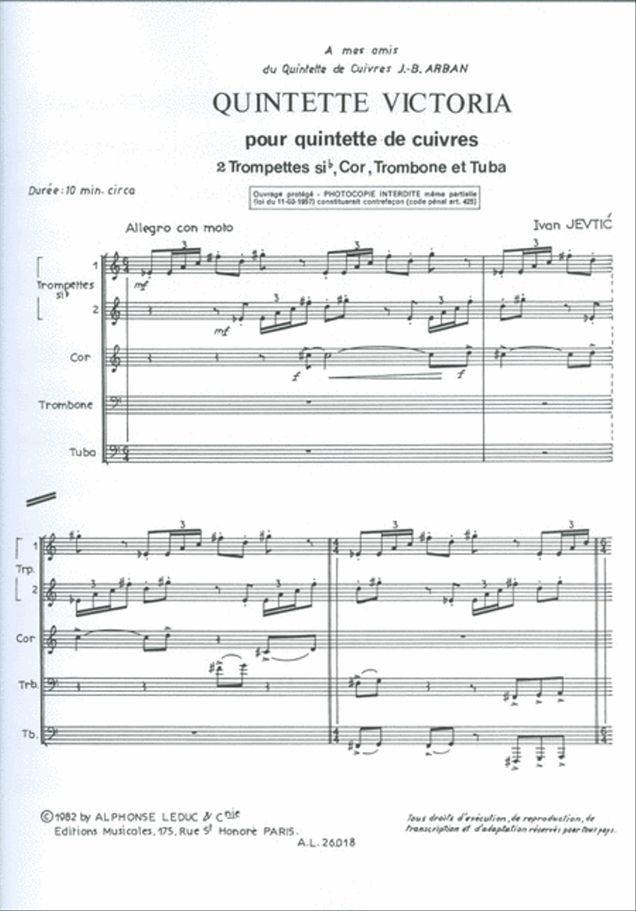Quintette Victoria (quintet-brass) School and Community scores gallery preview page 2