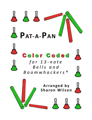 Book cover for Pat-a-Pan for 13-note Bells and Boomwhackers (with Color Coded Notes)