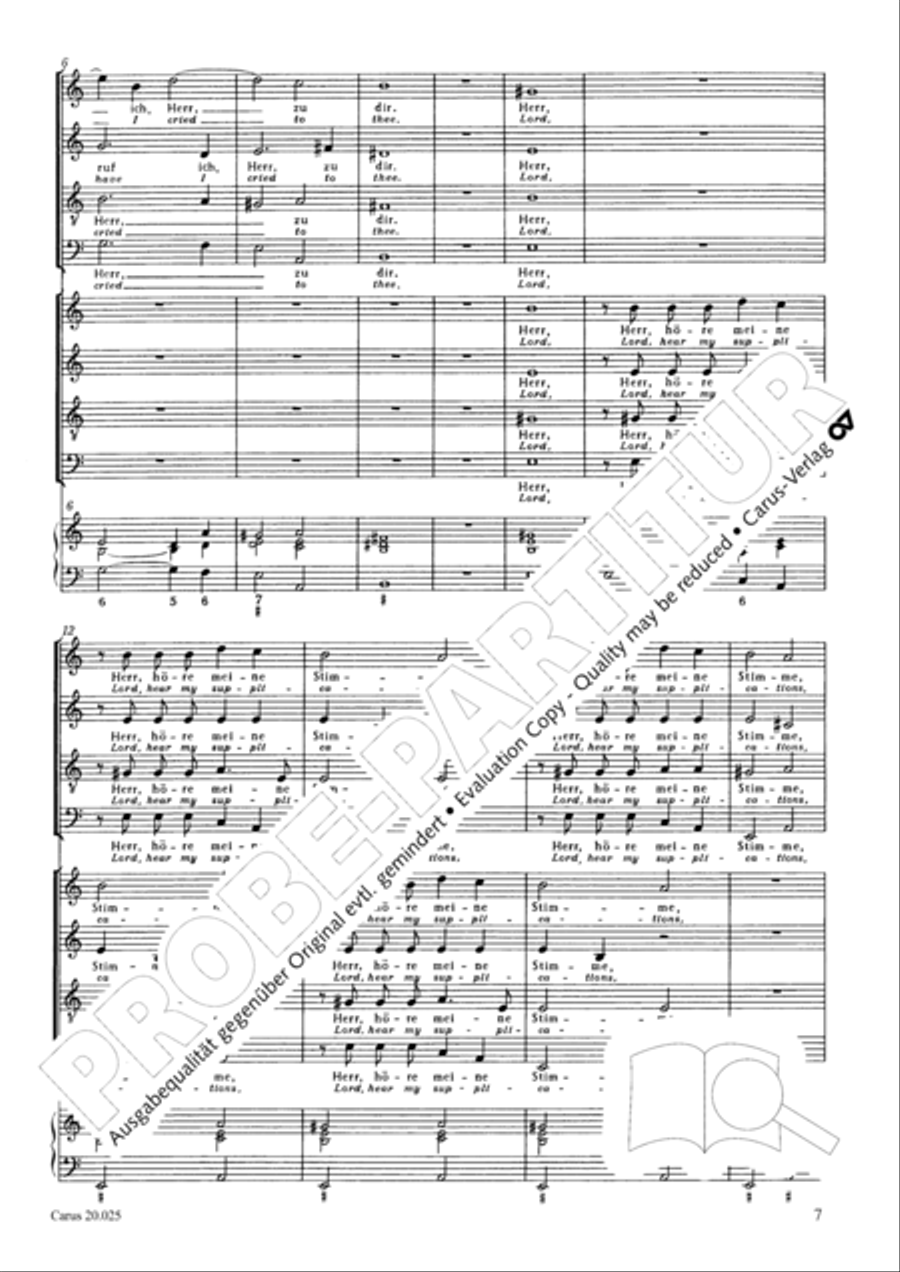 From the deep, cried I (Aus der Tiefe ruf ich) 4-Part scores gallery preview page 8