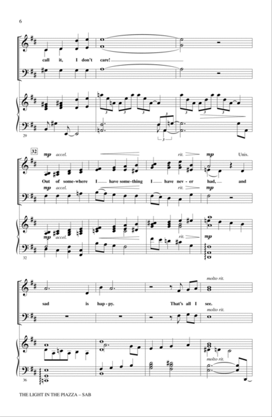 The Light In The Piazza (arr. John Purifoy) 3-Part scores gallery preview page 4