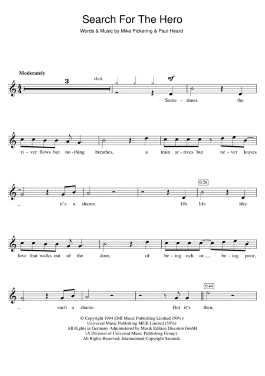 Search For The Hero Flute Solo scores gallery preview page 1