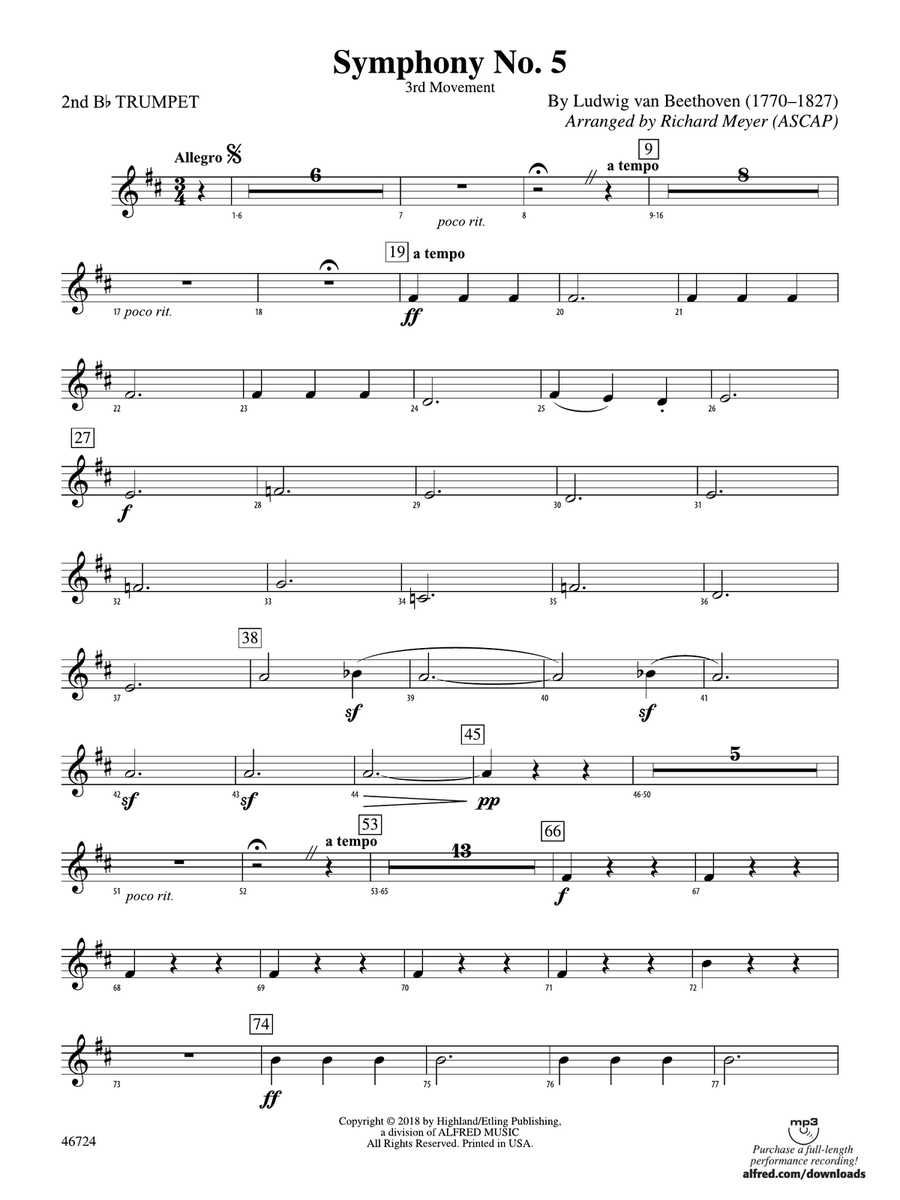 Symphony No. 5: 2nd B-flat Trumpet