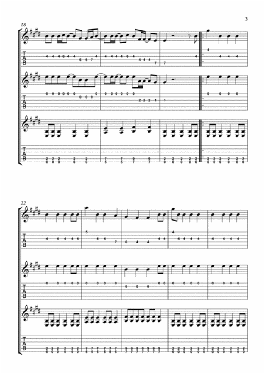 I'm Gonna Be (500 Miles) Guitar Ensemble scores gallery preview page 3