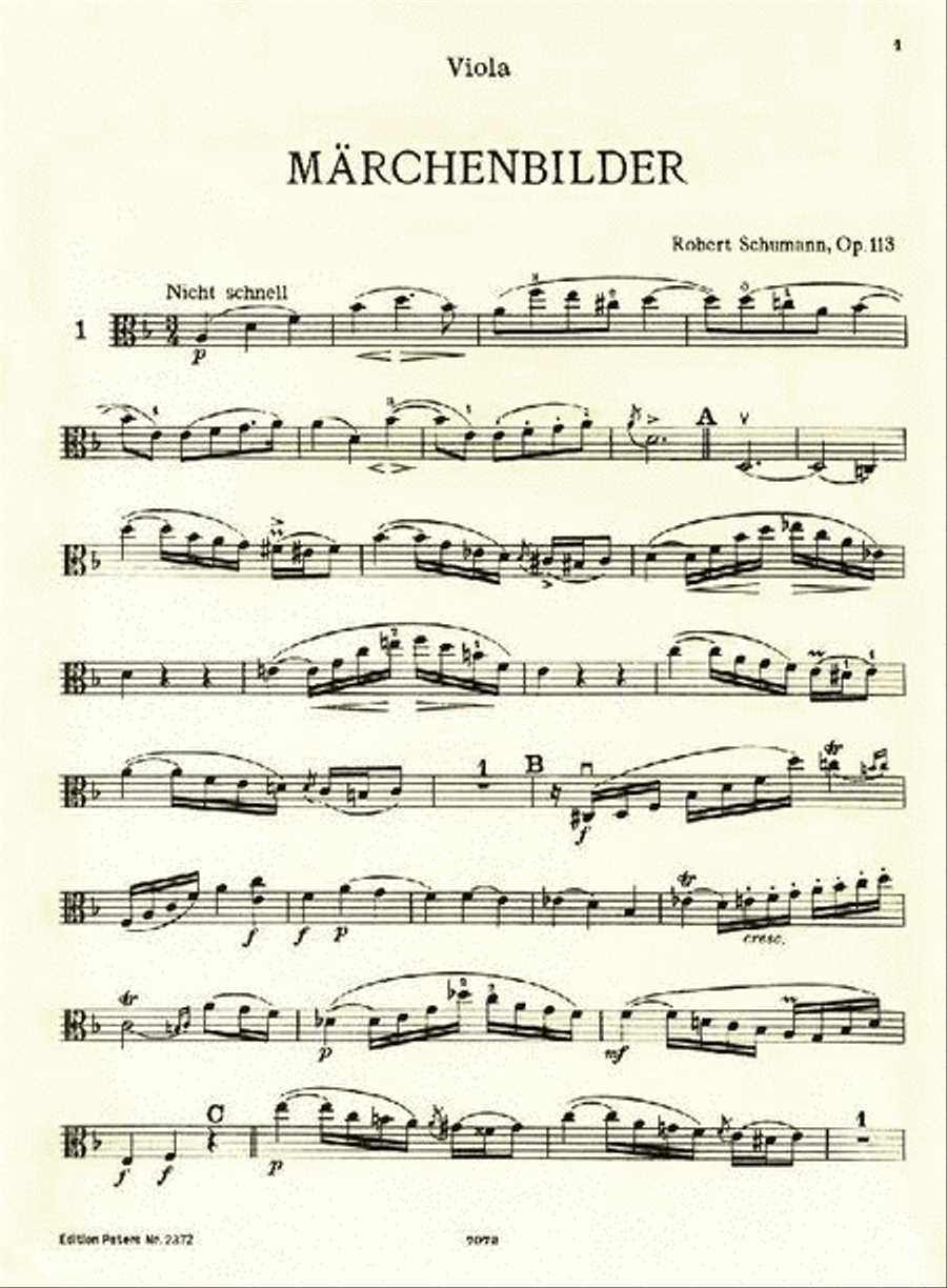 Märchenbilder (Fairy-Tale Pictures) Op. 113 for Viola (Violin) and Piano Violin scores gallery preview page 3