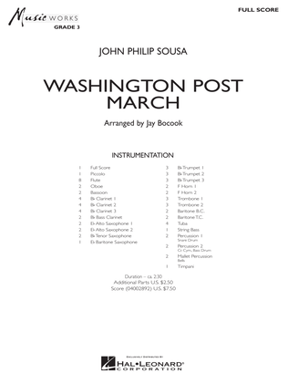 Book cover for Washington Post March - full score