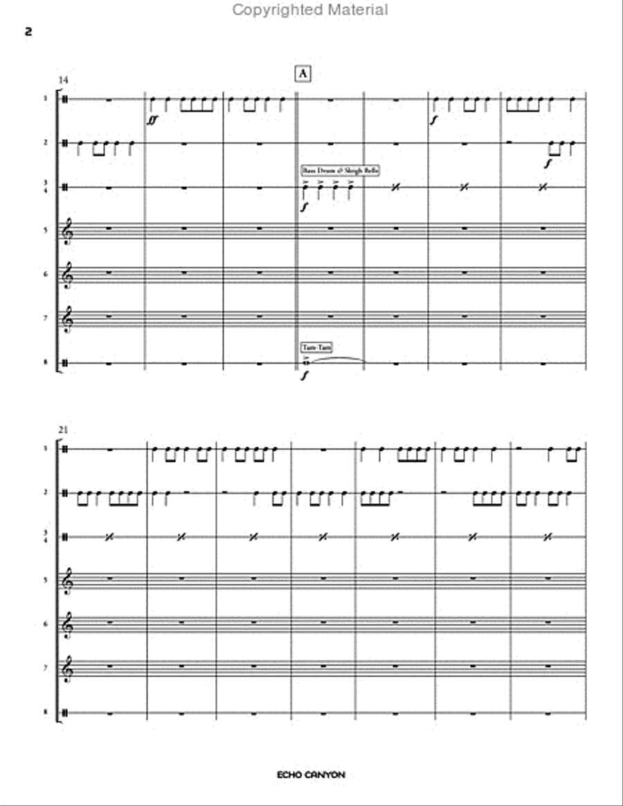 Echo Canyon (score & parts) Percussion Ensemble scores gallery preview page 3