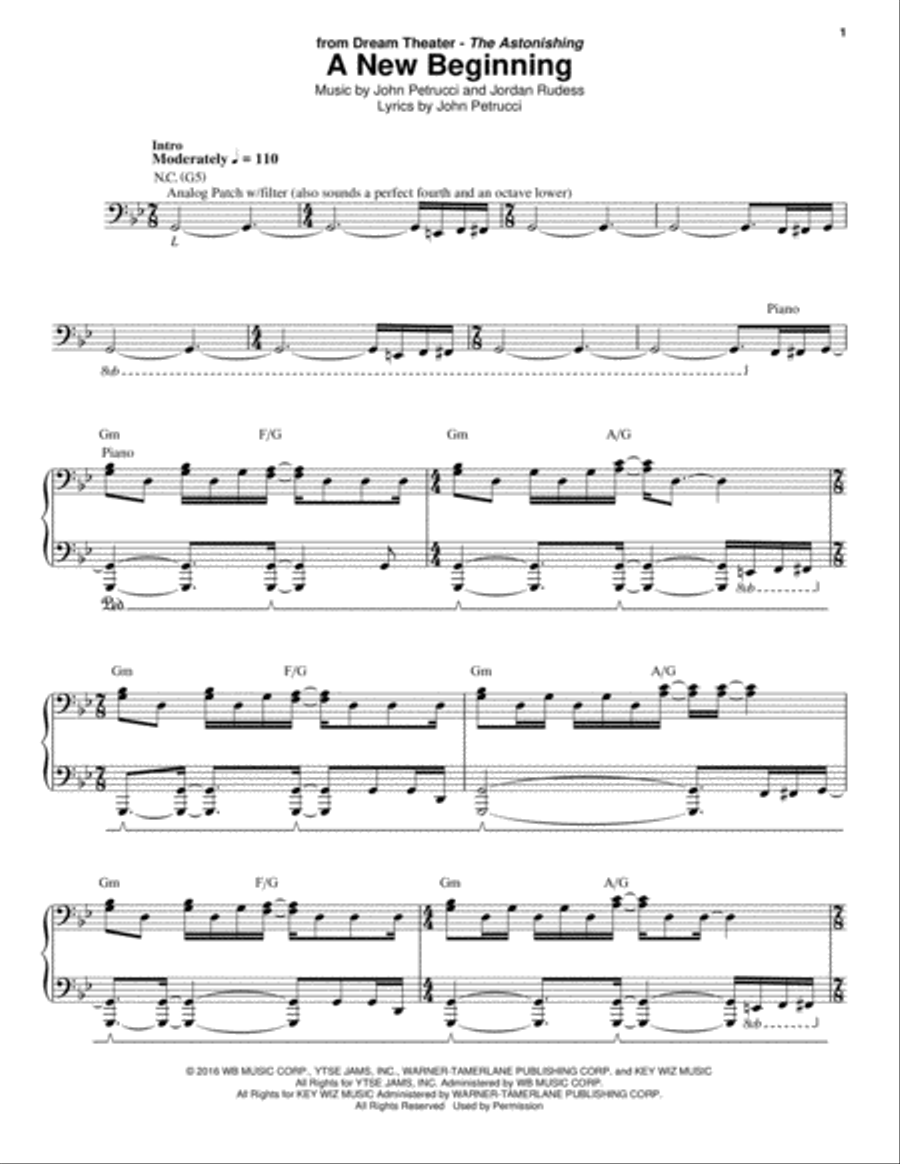 A New Beginning A New Beginning Piano scores gallery preview page 1