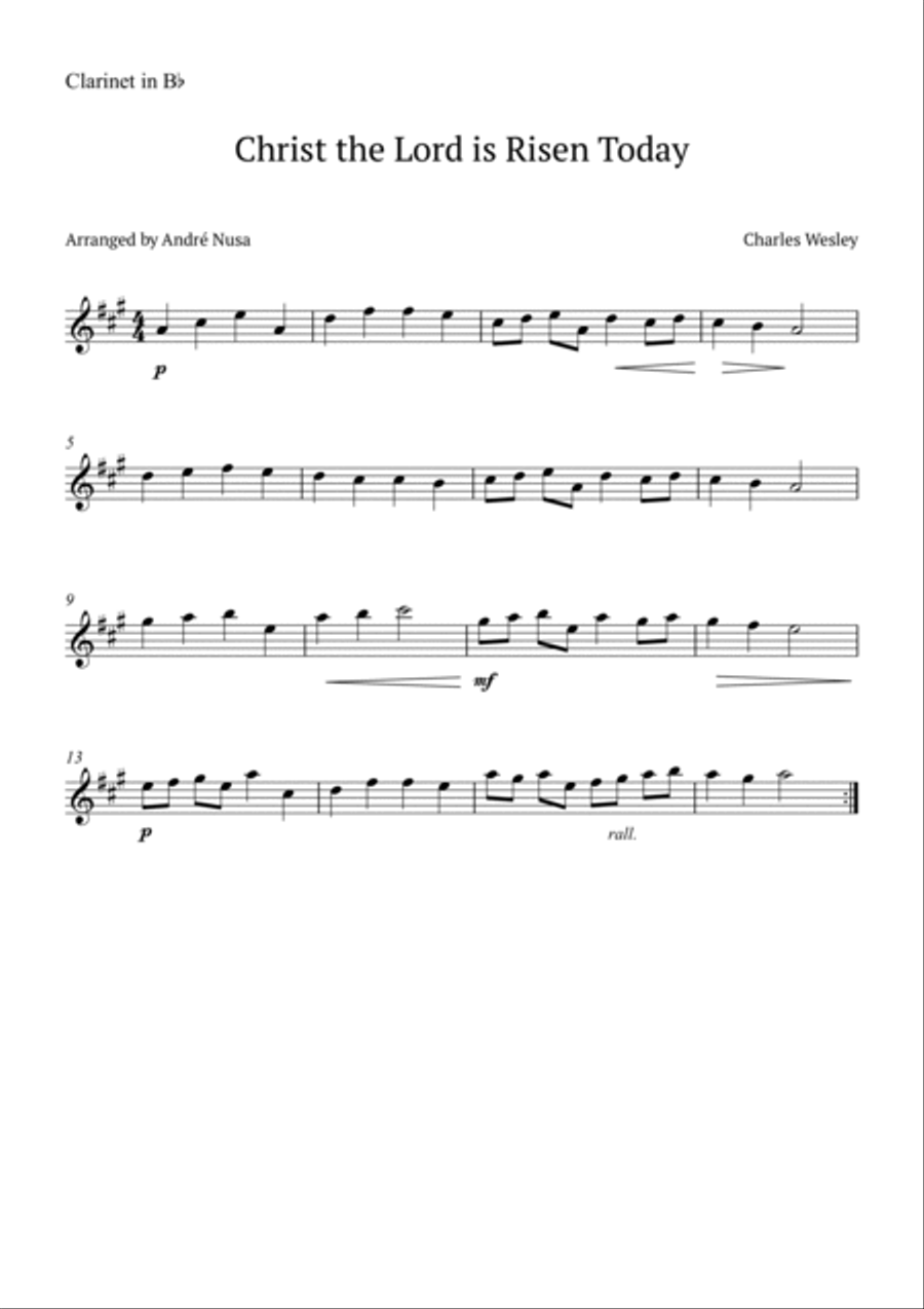 Christ the Lord is Risen Today Woodwind Duet scores gallery preview page 2