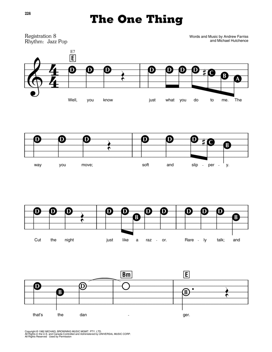 The One Thing Electronic Keyboard scores gallery preview page 1