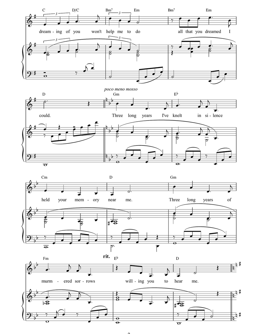 Wishing You Were Somehow Here Again (from The Phantom Of The Opera) Piano, Vocal, Guitar scores gallery preview page 3