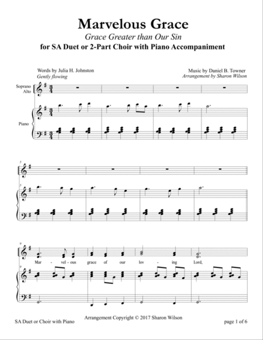 Marvelous Grace (SA Duet with Piano Accompaniment) SA scores gallery preview page 6