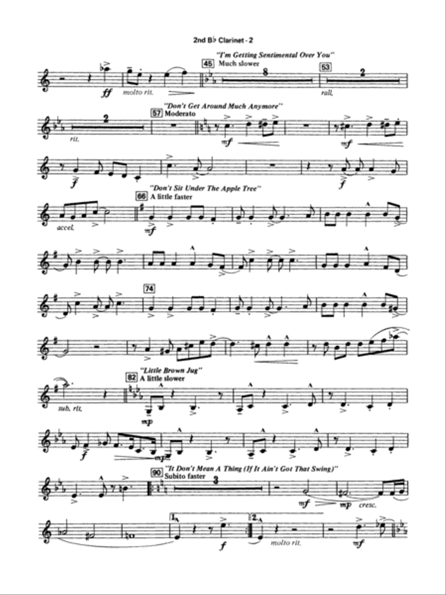 Big Band Spectacular: 2nd B-flat Clarinet Concert Band scores gallery preview page 2