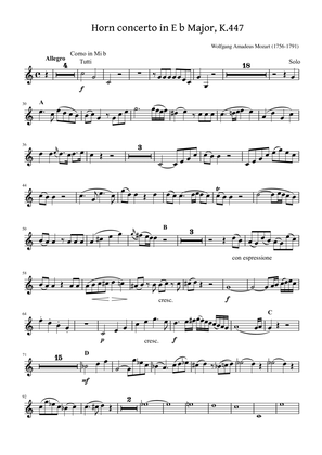 Mozart - Horn Concerto No.3 in E-flat major, K.447 - Original For Concerto Solo