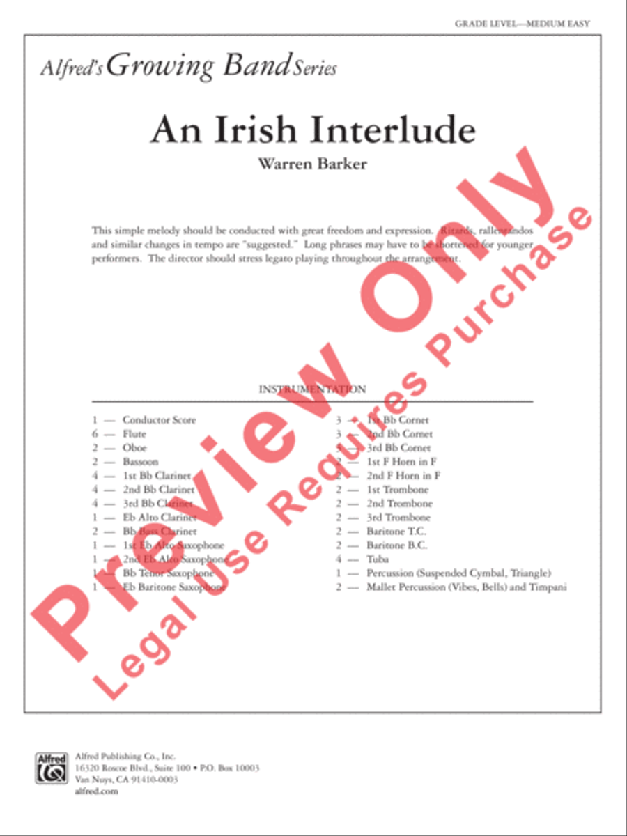 An Irish Interlude Concert Band scores gallery preview page 2