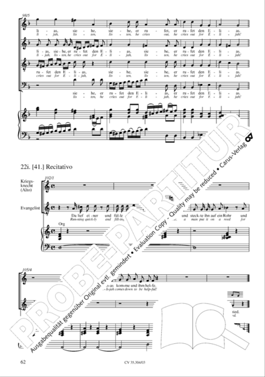 St. Mark Passion (Markus-Passion) 4-Part scores gallery preview page 63