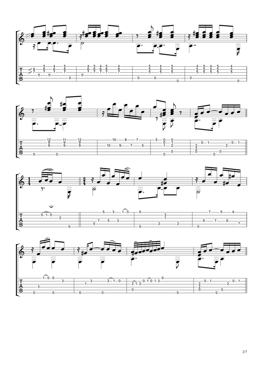 La Cumparsita (Famous Tango) Classical Guitar scores gallery preview page 2