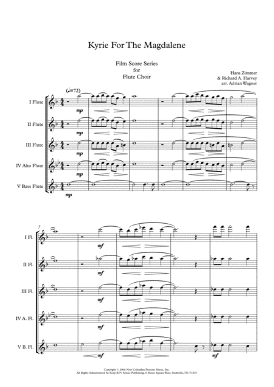 Kyrie For The Magdalene Kyrie For The Magdalene Flute Choir scores gallery preview page 3