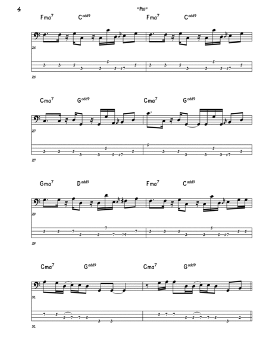 Peg Peg Bass Guitar scores gallery preview page 4
