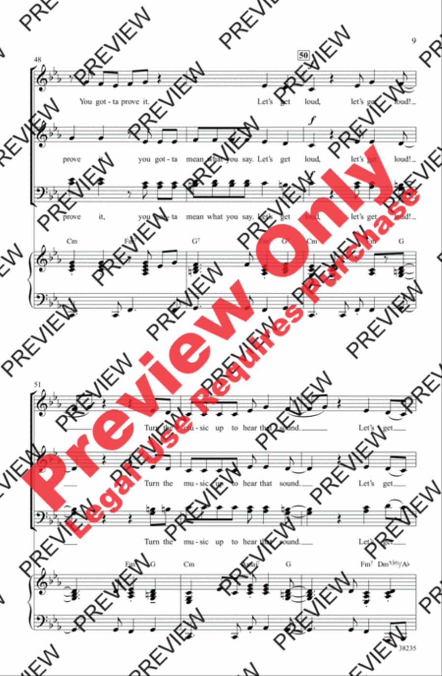 Let's Get Loud 4-Part scores gallery preview page 9