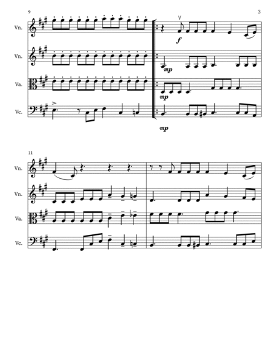 Hold The Line String Quartet scores gallery preview page 3