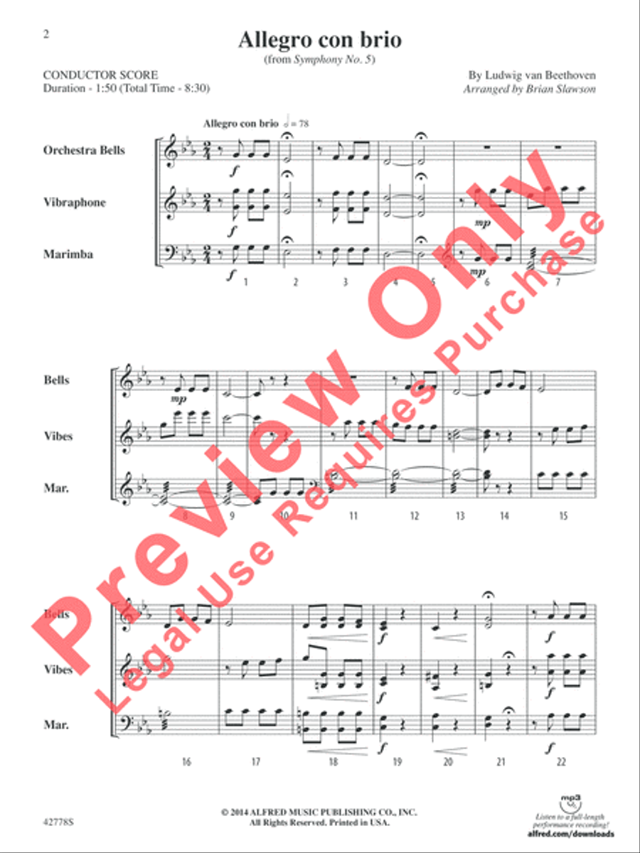Classic Mallet Trios -- Beethoven Small Ensemble scores gallery preview page 3